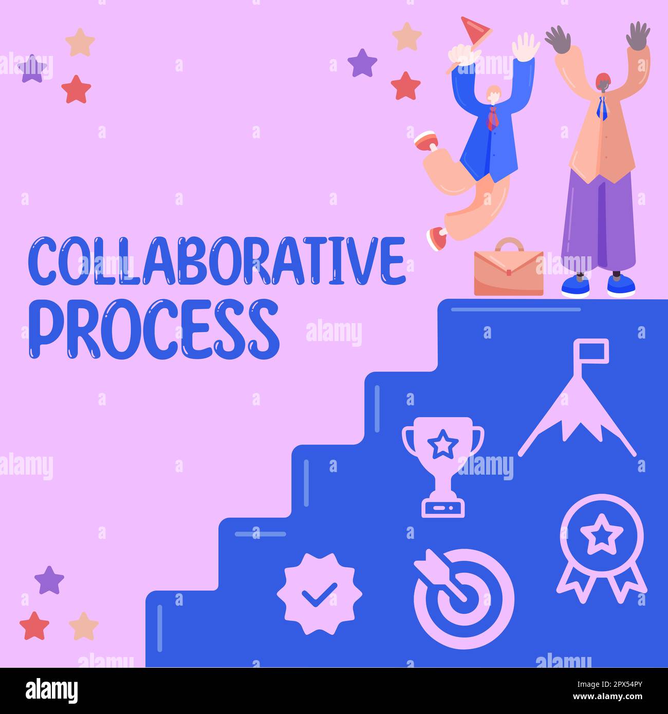 Sign displaying Collaborative Process, Business approach people and ...