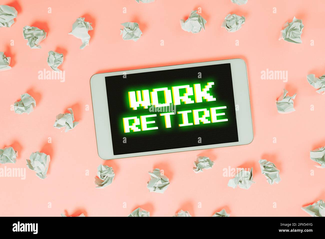 Conceptual caption Work Retire, Concept meaning carrying on working or