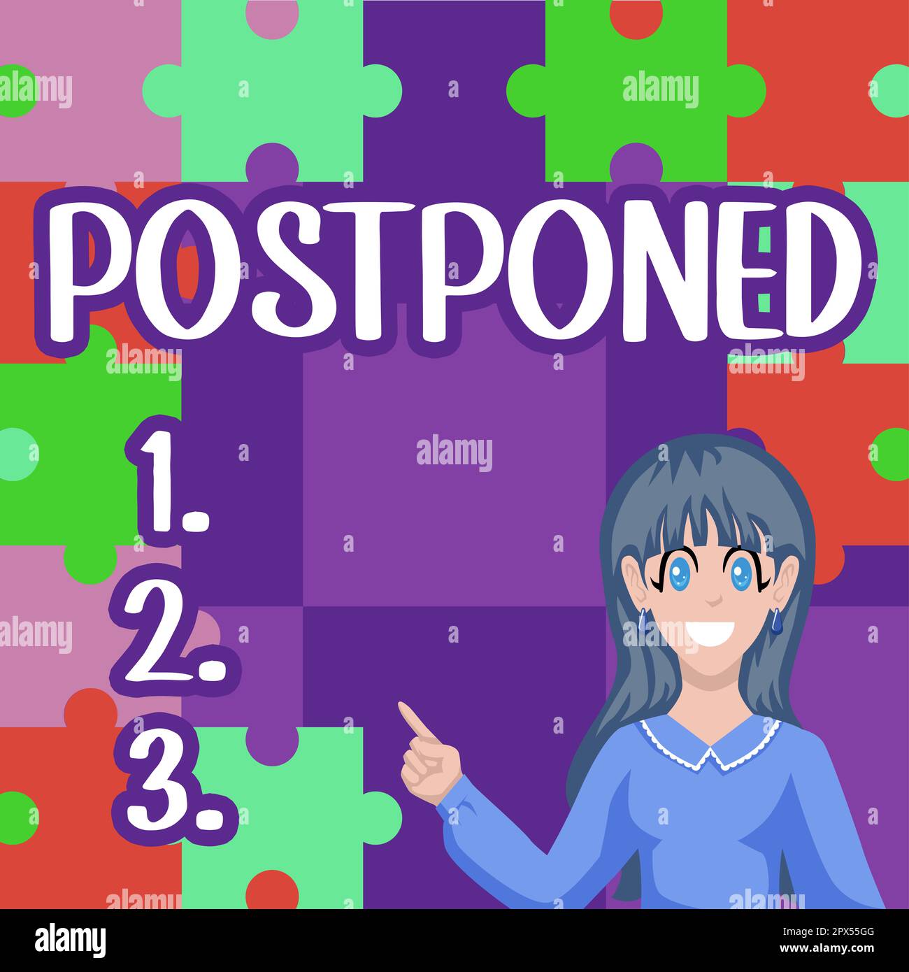 Conceptual display Postponed, Business showcase to place later in order