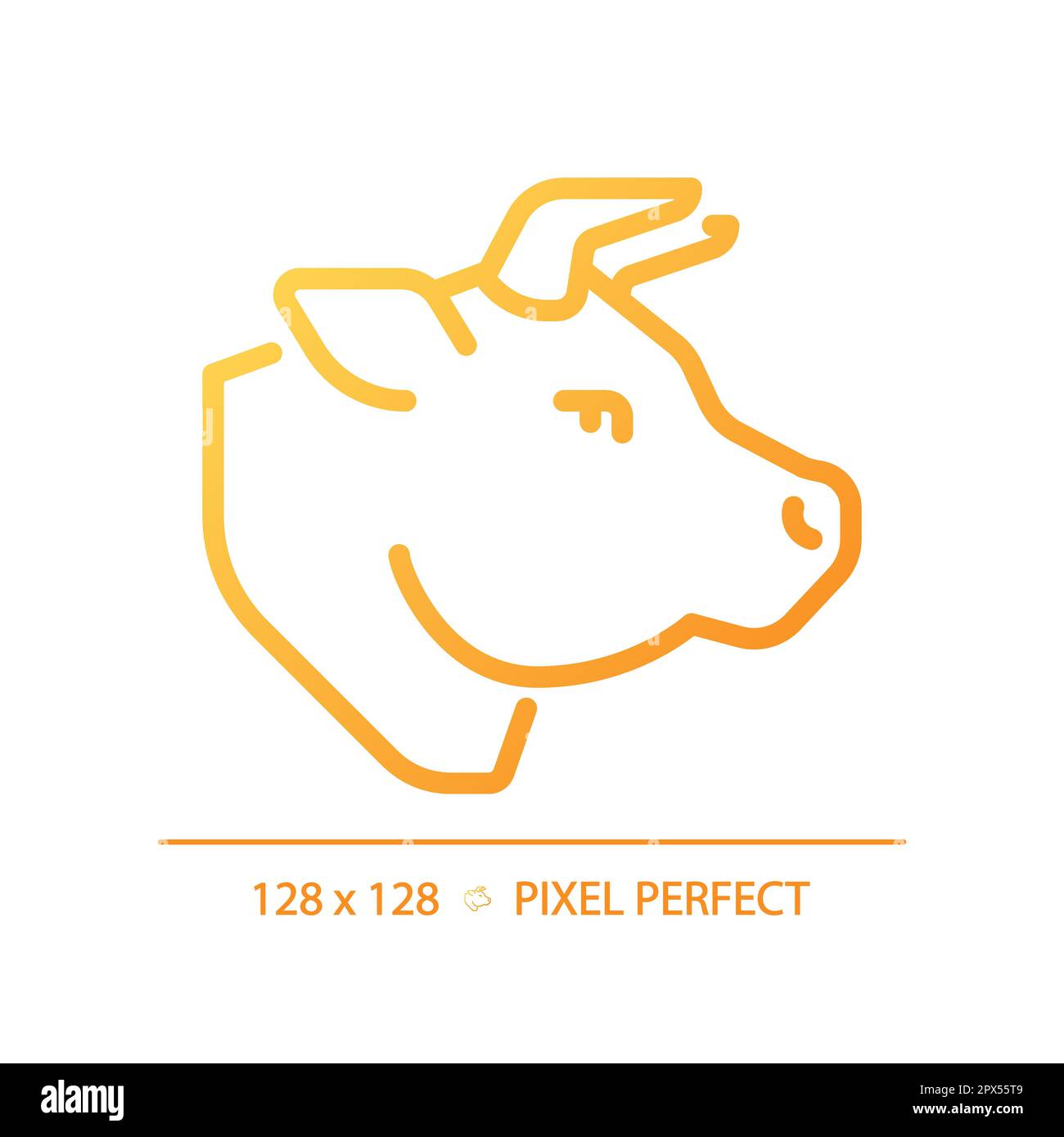 Beef pixel perfect gradient linear vector icon Stock Vector