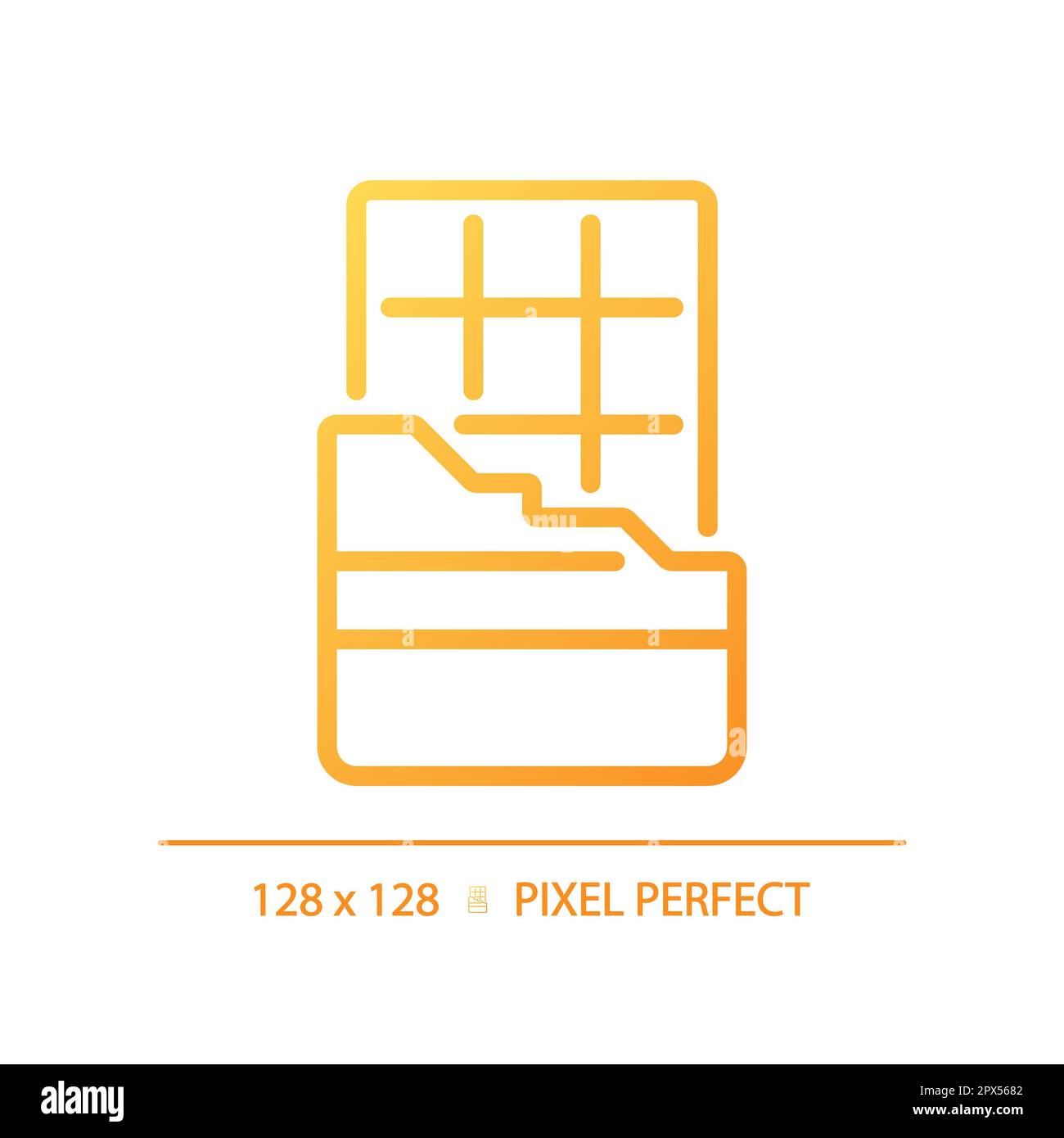 Chocolate bar pixel perfect gradient linear vector icon Stock Vector