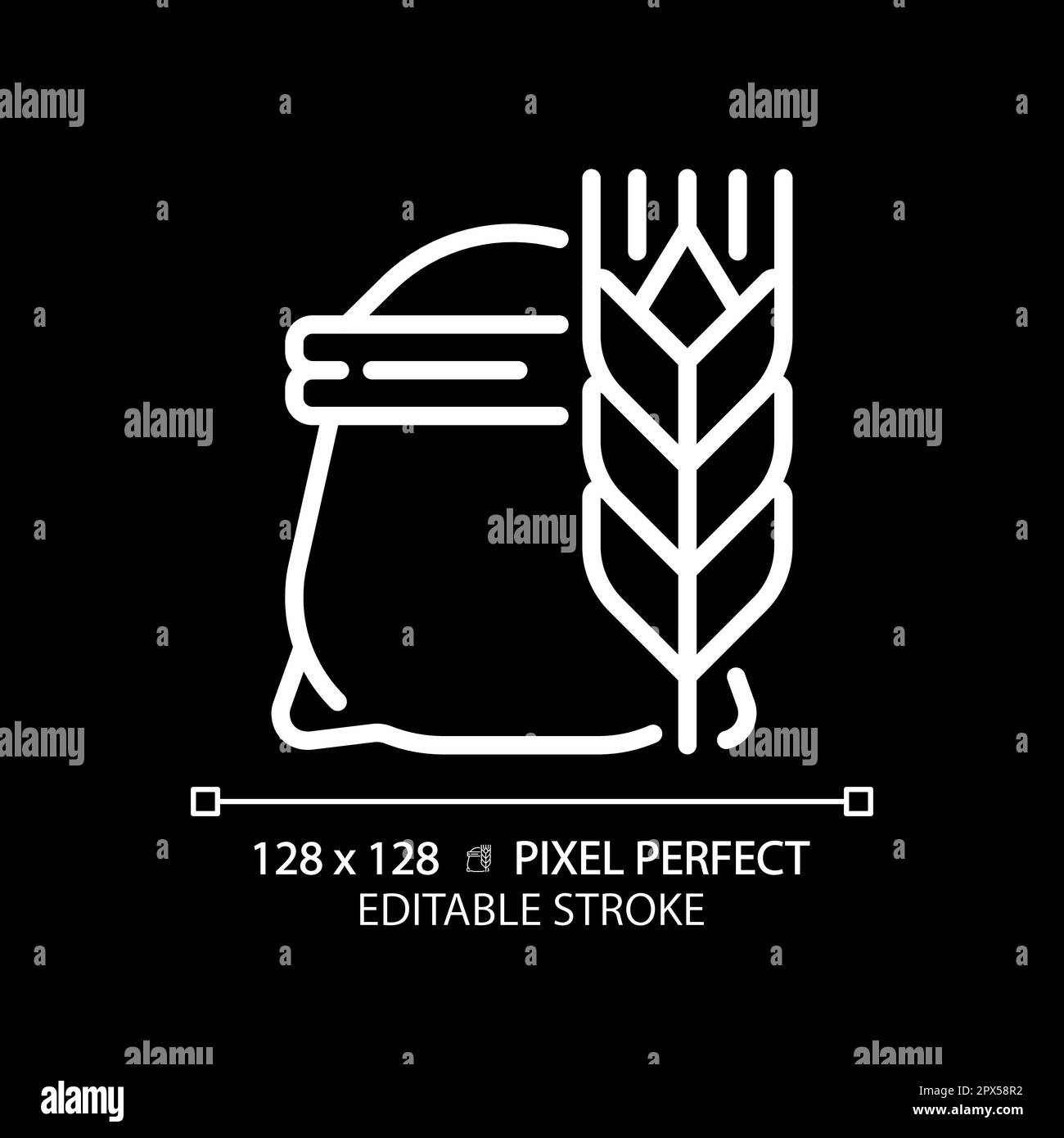 Flour pixel perfect white linear icon for dark theme Stock Vector Image ...