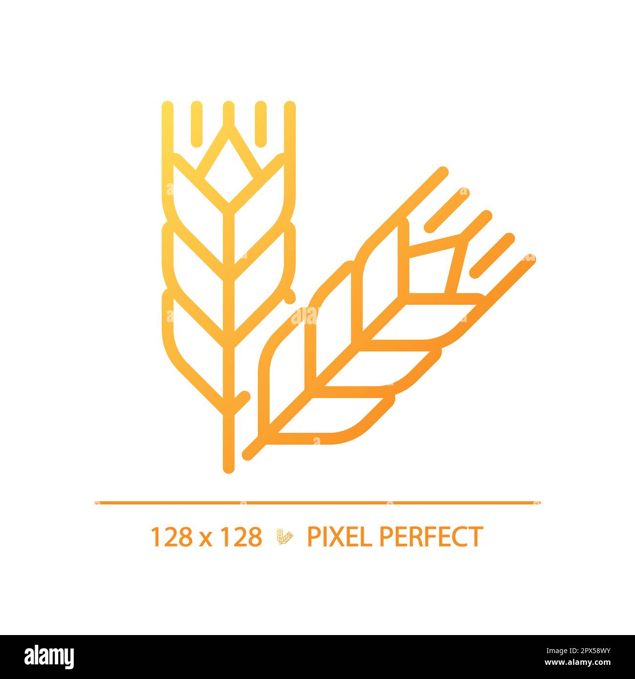 Food grains pixel perfect gradient linear vector icon Stock Vector