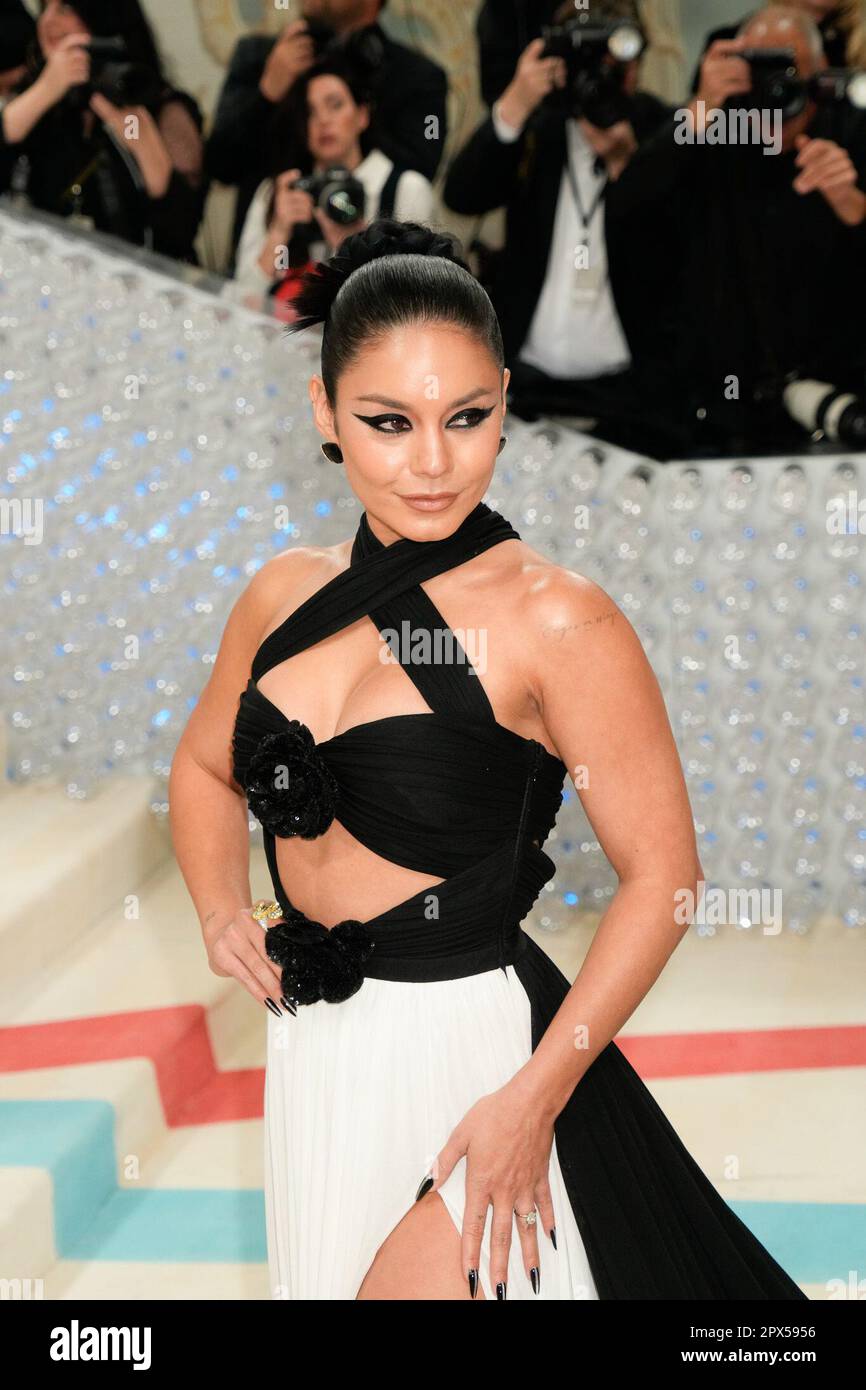 New York, USA. 01 May 2023.  Vanessa Hudgens on the red carpet during The 2023 Met Gala honoring Karl Lagerfeld, A Line of Beauty, held at the Metropolitan Museum of Art in New York, USA, Monday May 1, 2023.  Credit:  Jennifer Graylock Stock Photo