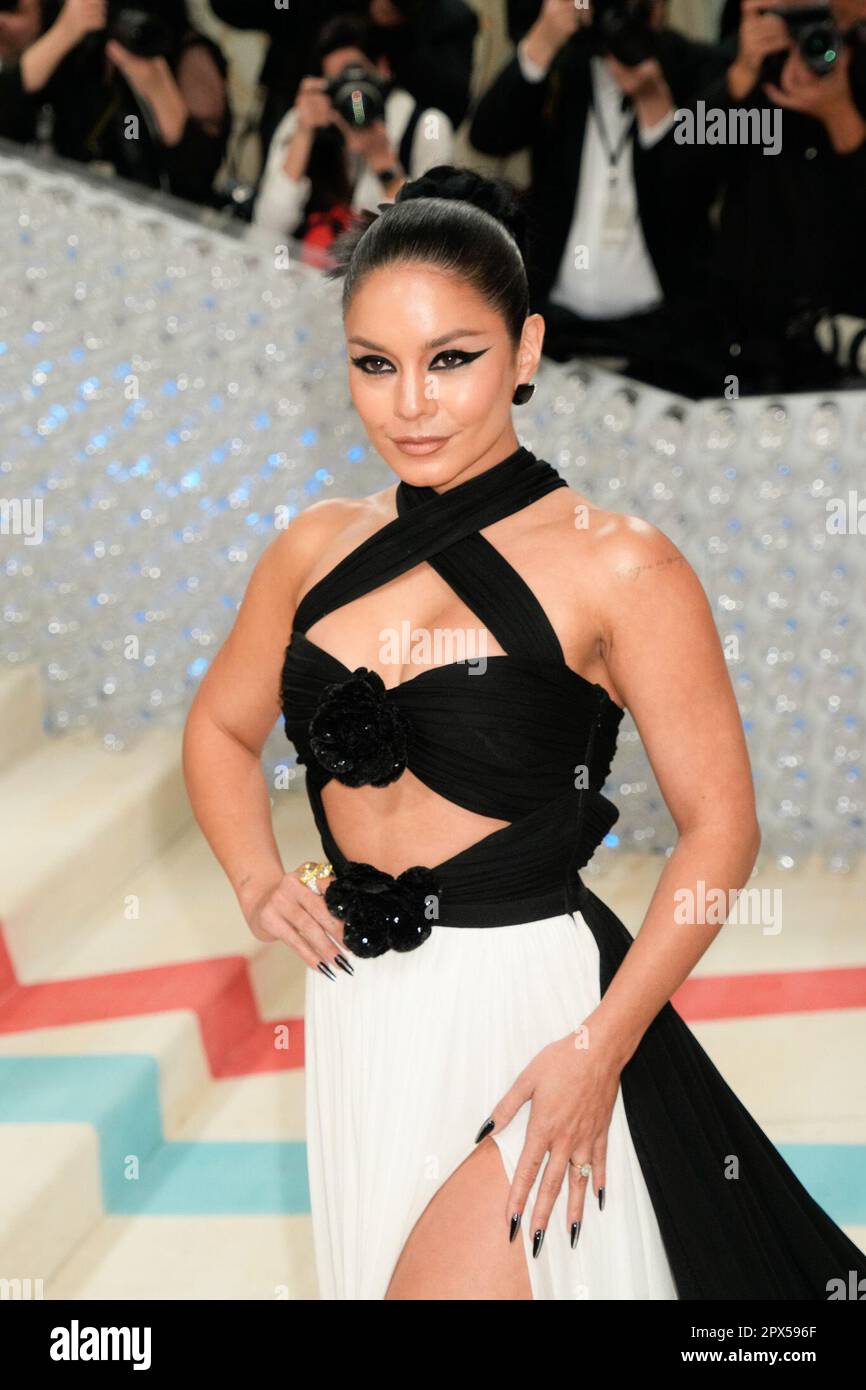 New York, USA. 01st May, 2023. Vanessa Hudgens on the red carpet during The 2023 Met Gala honoring Karl Lagerfeld, A Line of Beauty, held at the Metropolitan Museum of Art in New York, USA, Monday May 1, 2023. Credit: Jennifer Graylock/Alamy Live News Stock Photo