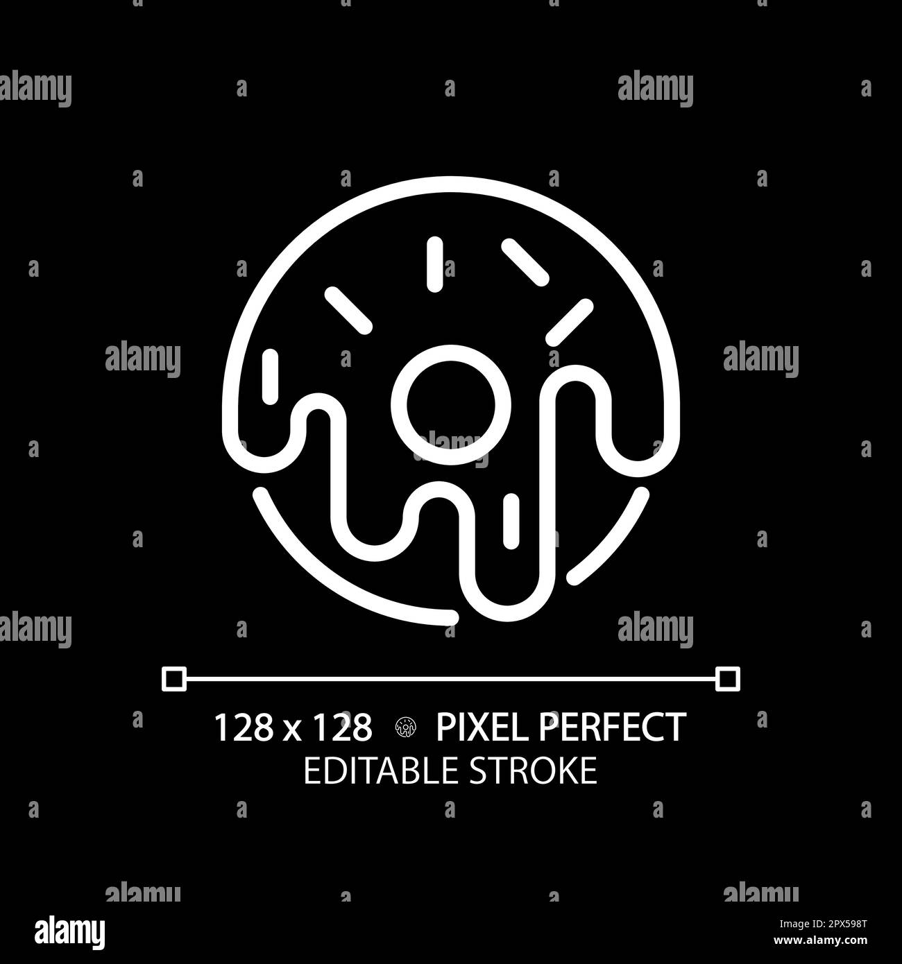 Pastry pixel perfect white linear icon for dark theme Stock Vector ...
