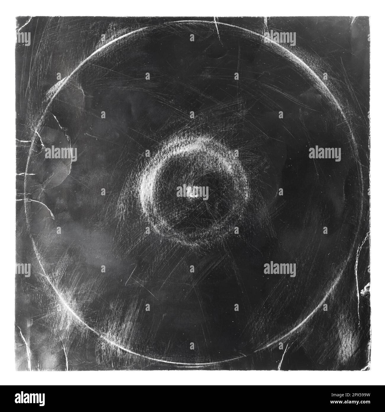 Old black vinyl record cover with clipping path Stock Photo