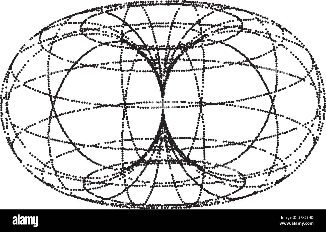 Wireframe torus 3d. Vector shape of torus field Stock Vector Image