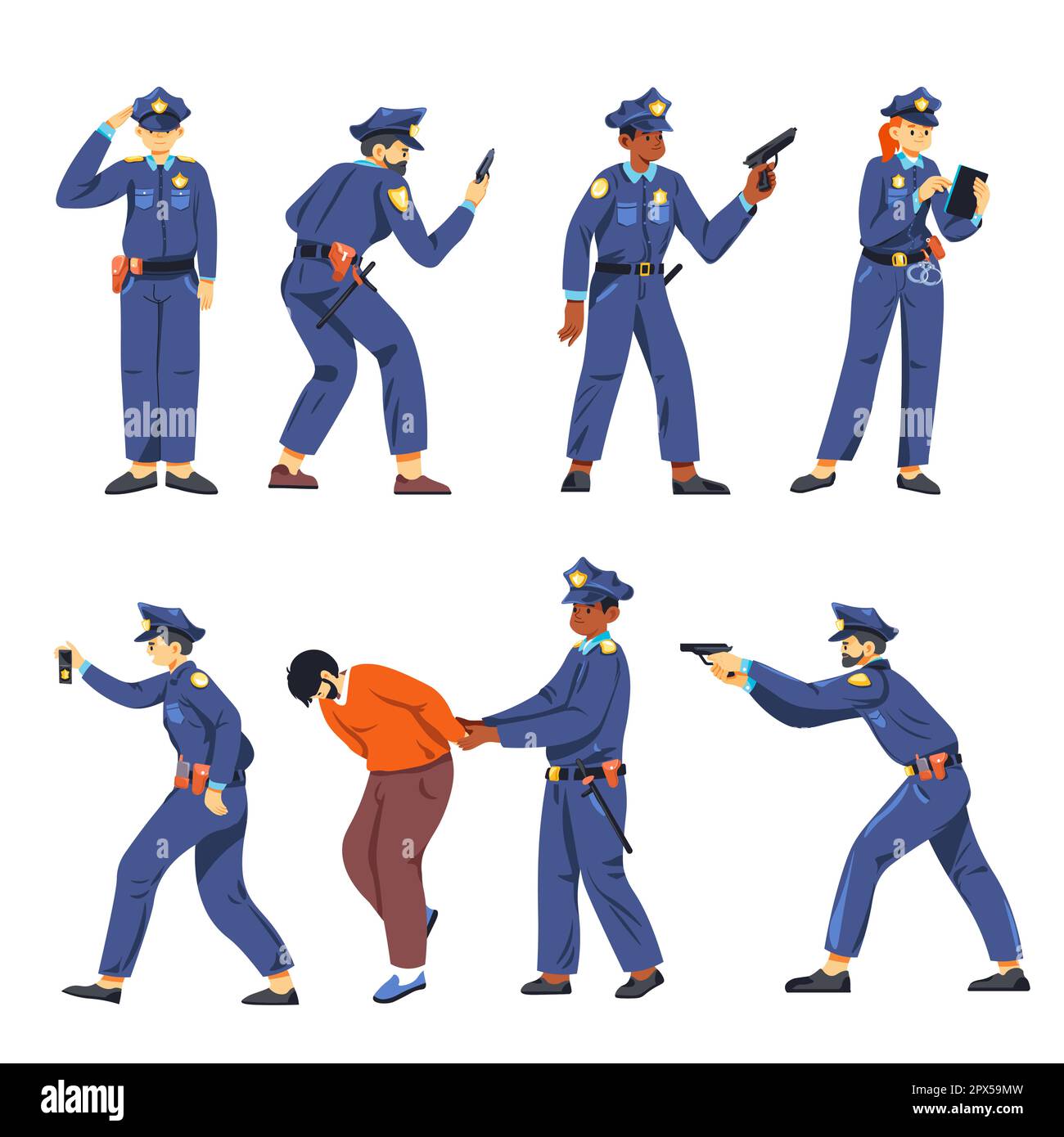 Police officers and coppers arresting crimials Stock Vector Image & Art