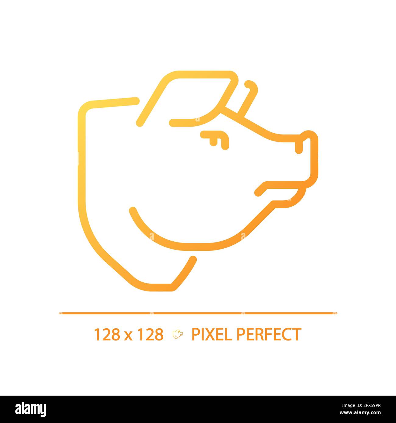 Pork pixel perfect gradient linear vector icon Stock Vector