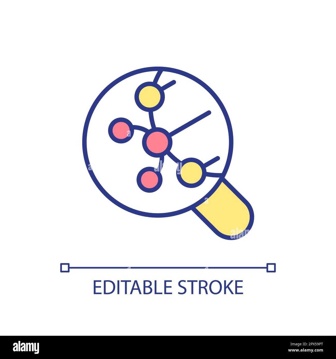 Genome structure research RGB color icon Stock Vector