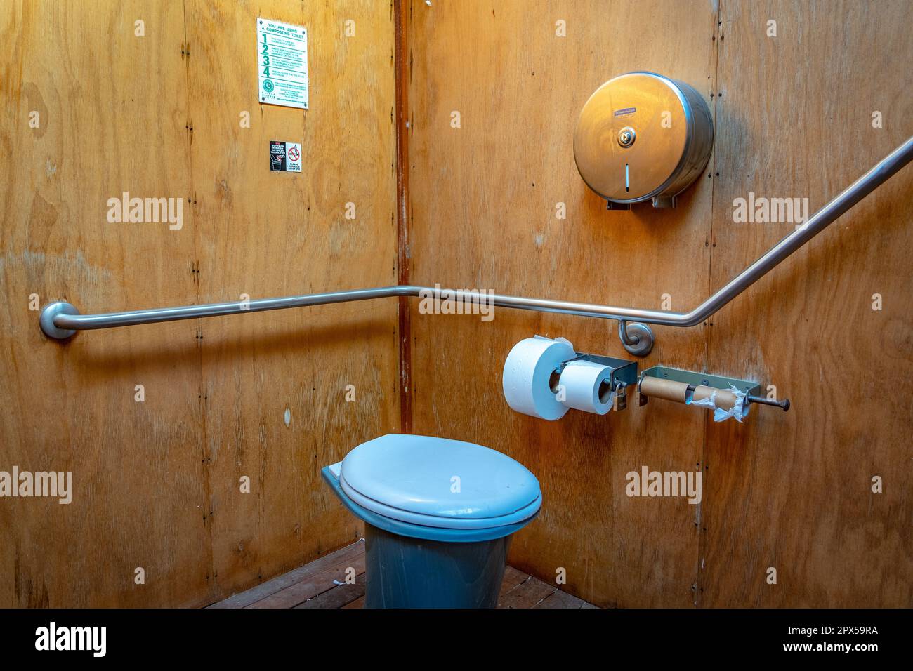 Outdoor park compost toilet interior Stock Photo Alamy