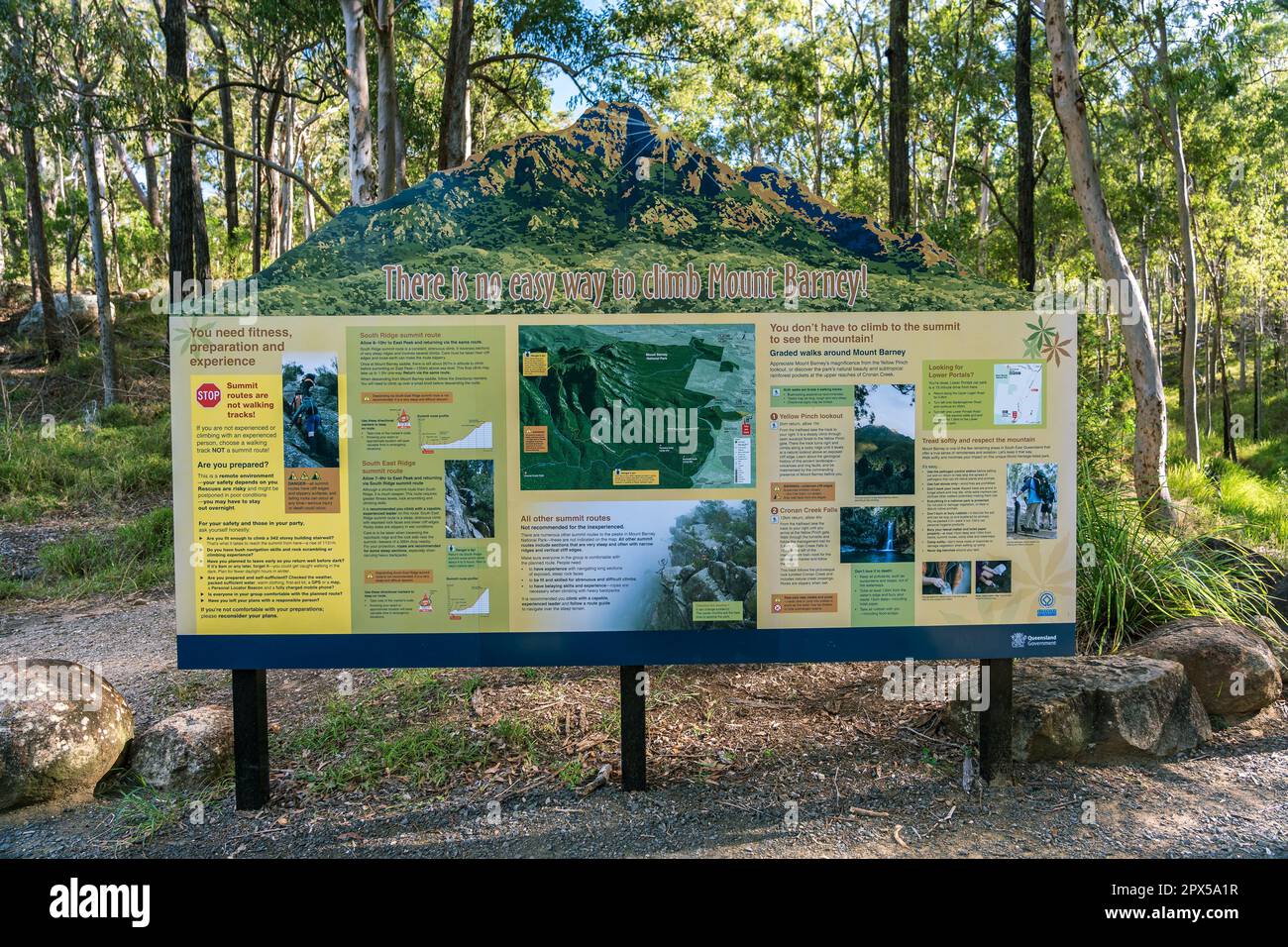 Mount Barney, Queensland, Australia Map of the National Park Stock Photo Alamy