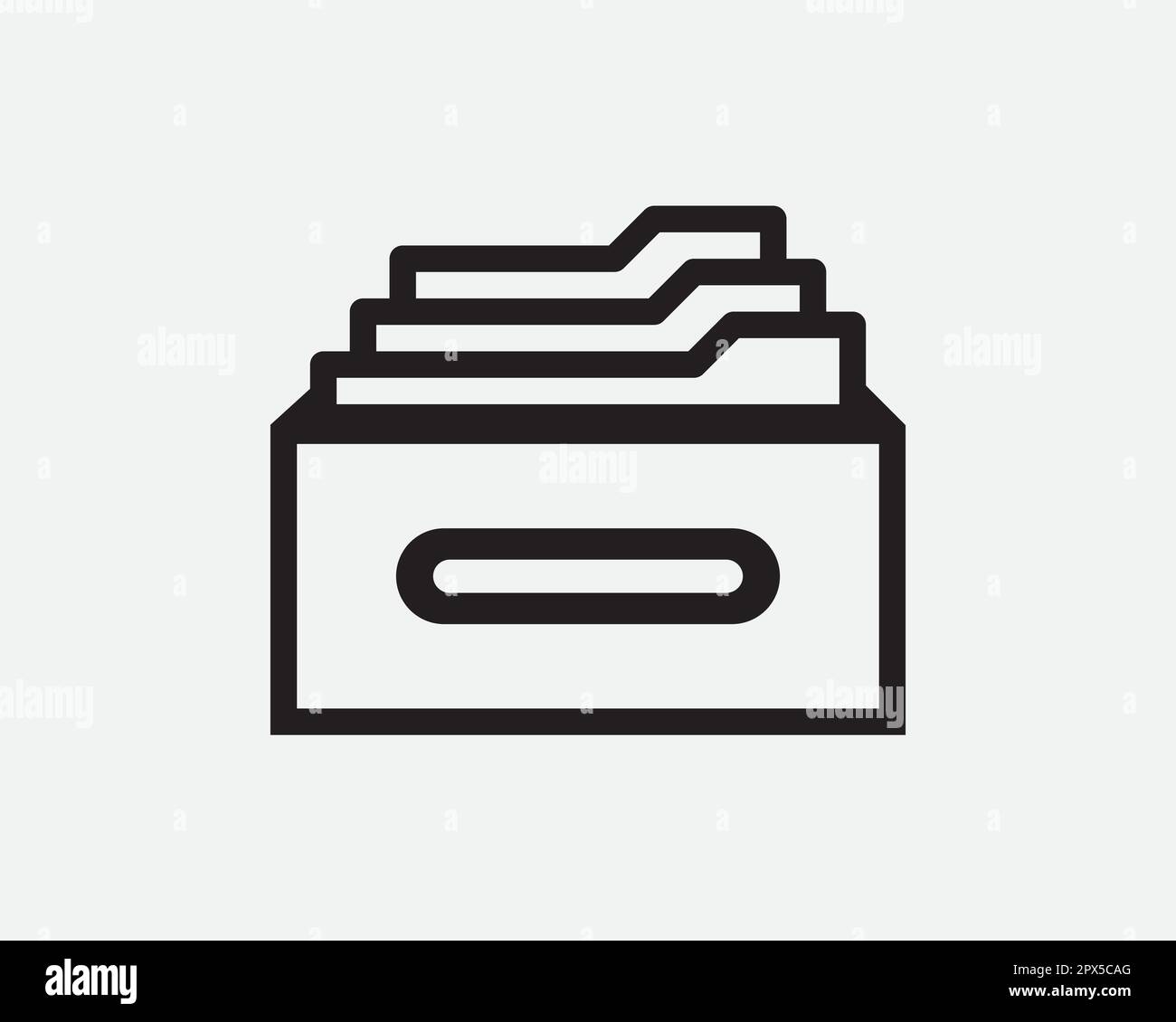 Document Folder Drawer Line Icon. File Archive Paper Storage Cabinet Symbol. Office Business Organize Sign Linear Vector Graphic Illustration Clipart Stock Vector