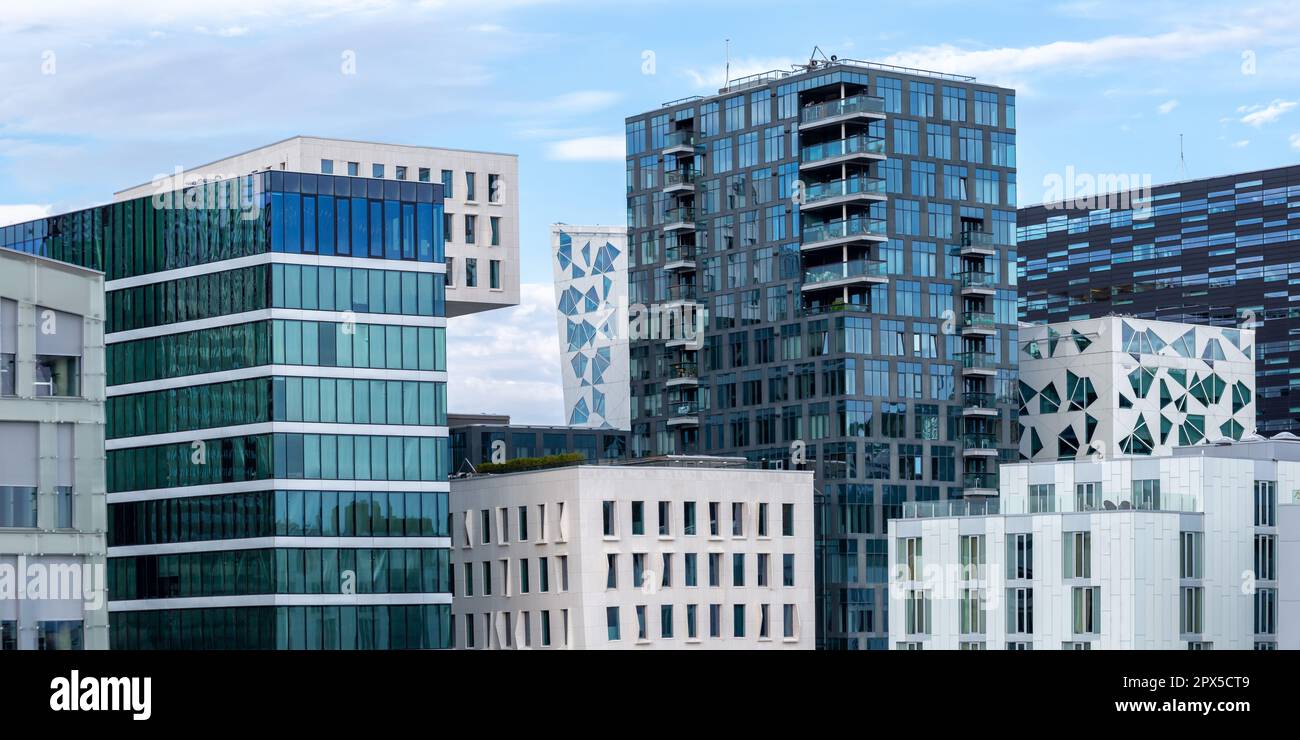 Oslo skyline modern city town architecture real estate office buildings