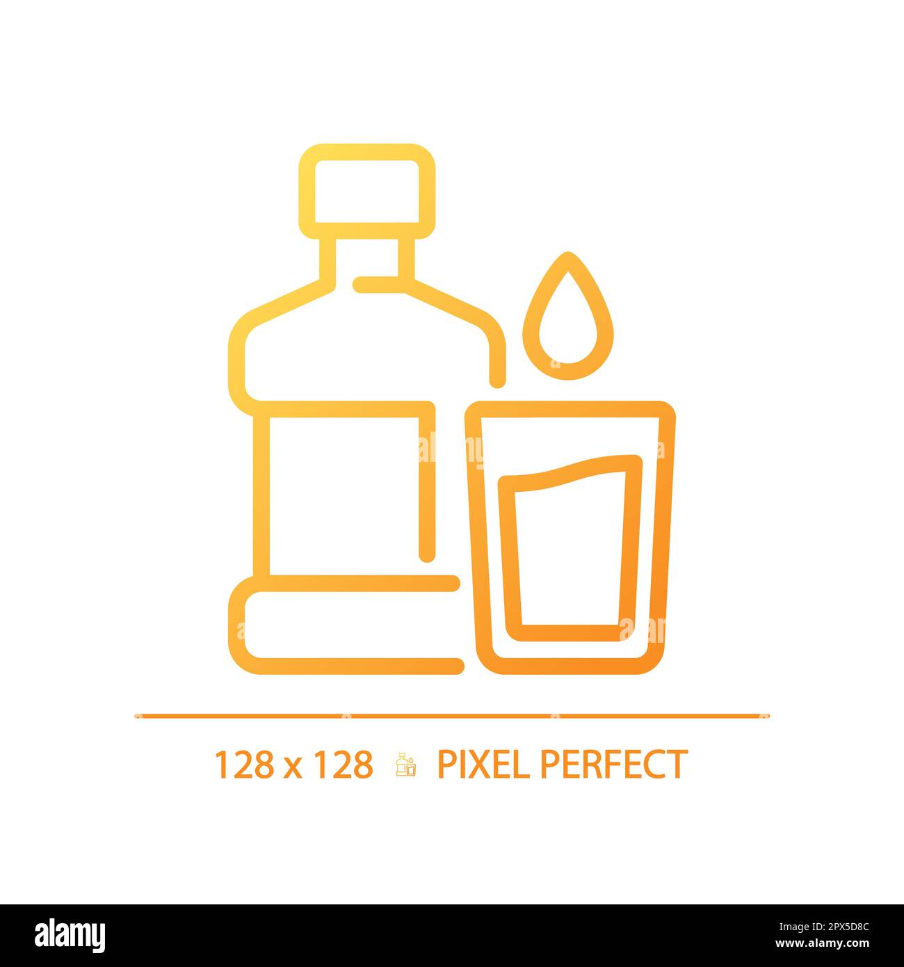 Water pixel perfect gradient linear vector icon Stock Vector