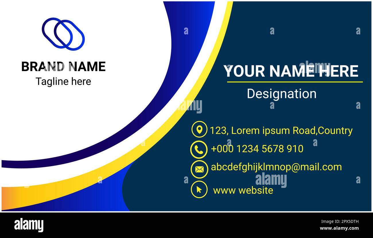 Modern stylist business and visiting card design in blue color in a