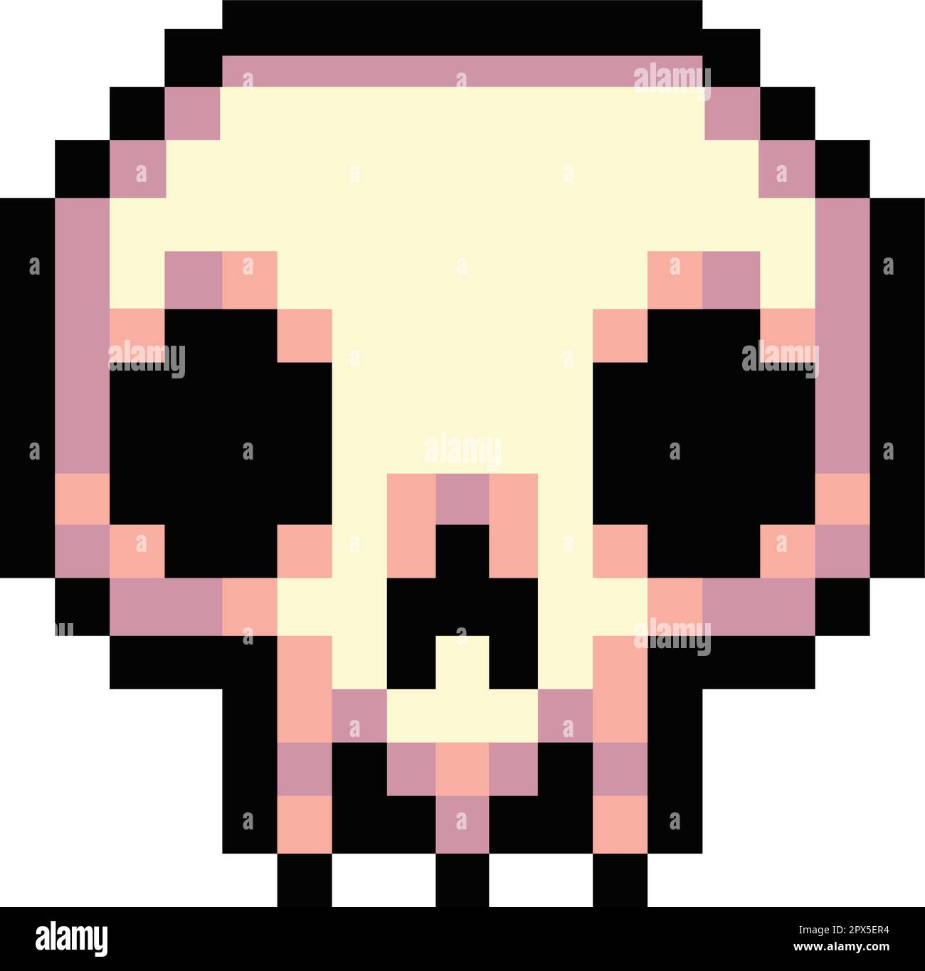 8bit pixel art of a skull Stock Vector