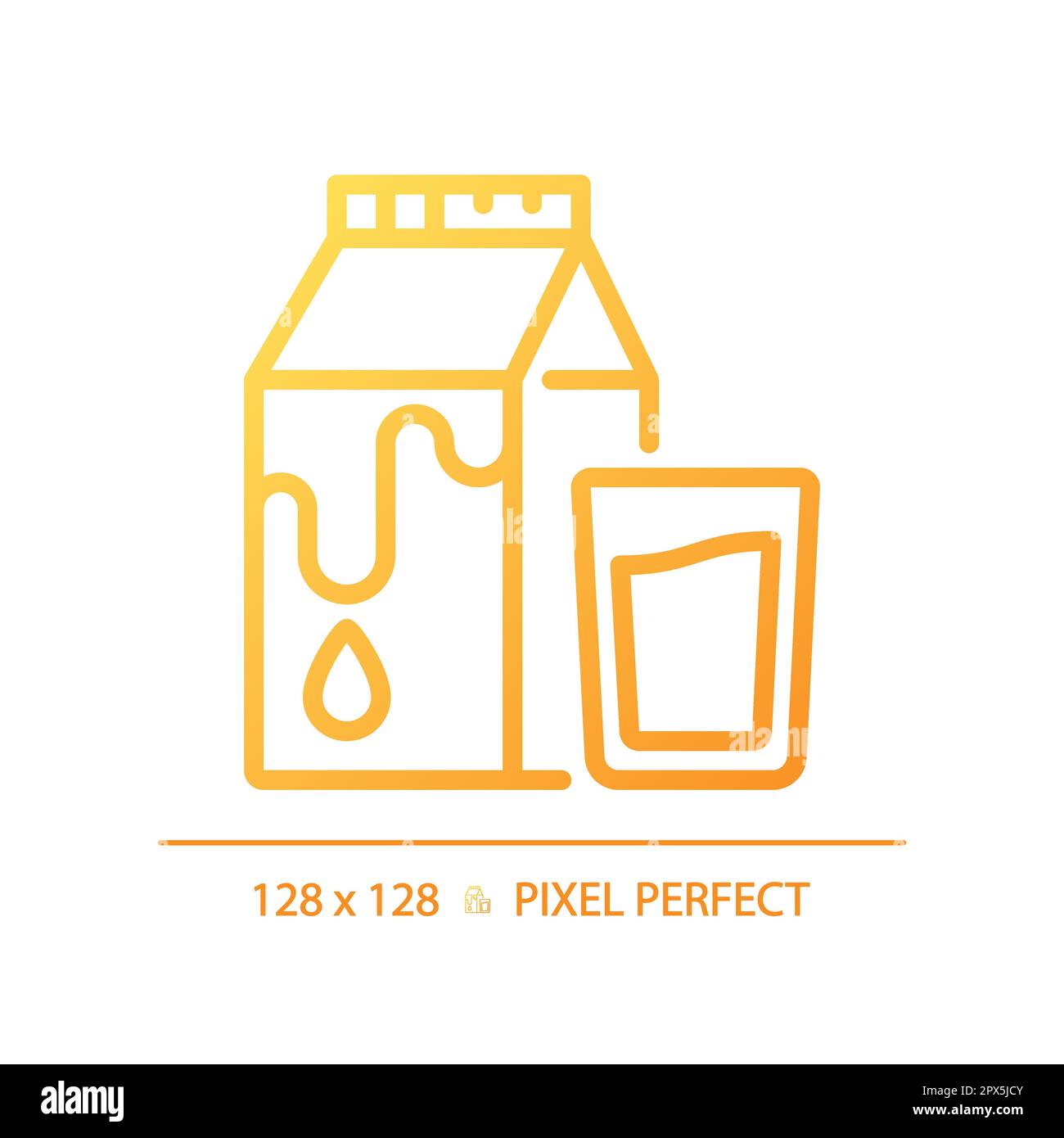 Dairy pixel perfect gradient linear vector icon Stock Vector
