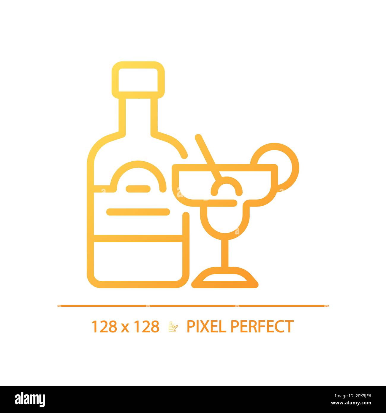 Alcohol pixel perfect gradient linear vector icon Stock Vector