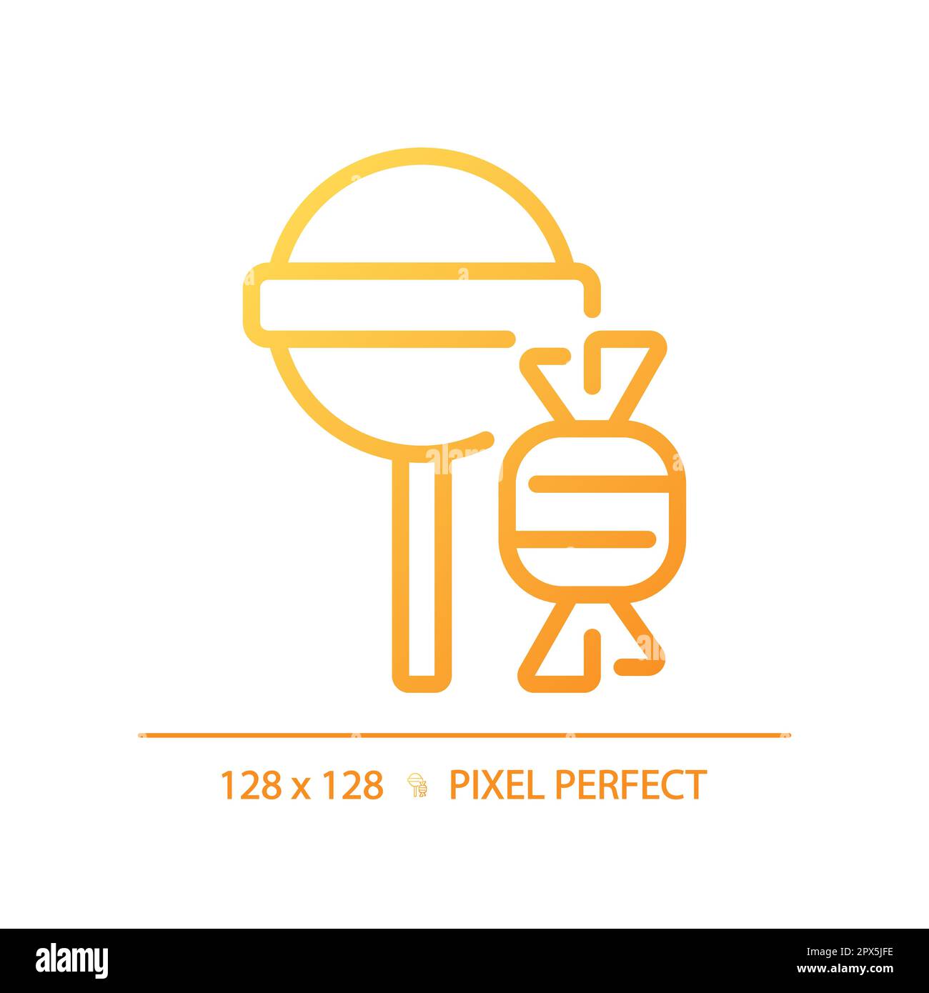 Candy pixel perfect gradient linear vector icon Stock Vector