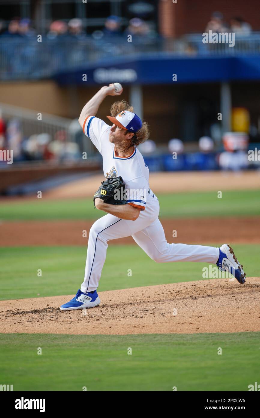 Durham, NC Durham Bulls pitcher Trevor Brigden (30) delivers a pitch