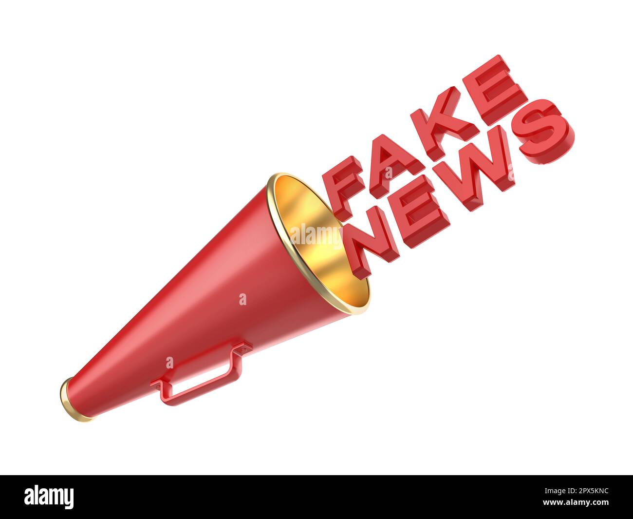 Spreading fake news with a red megaphone Stock Photo - Alamy