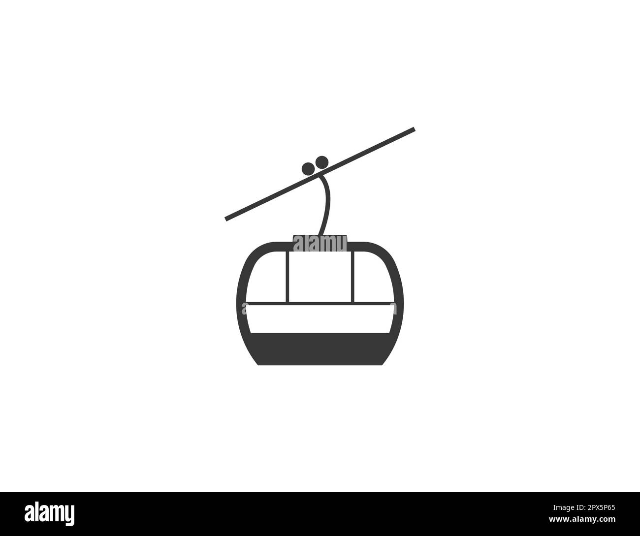 Aerial cableway, funicular, cabine icon. Vector illustration. Stock Vector