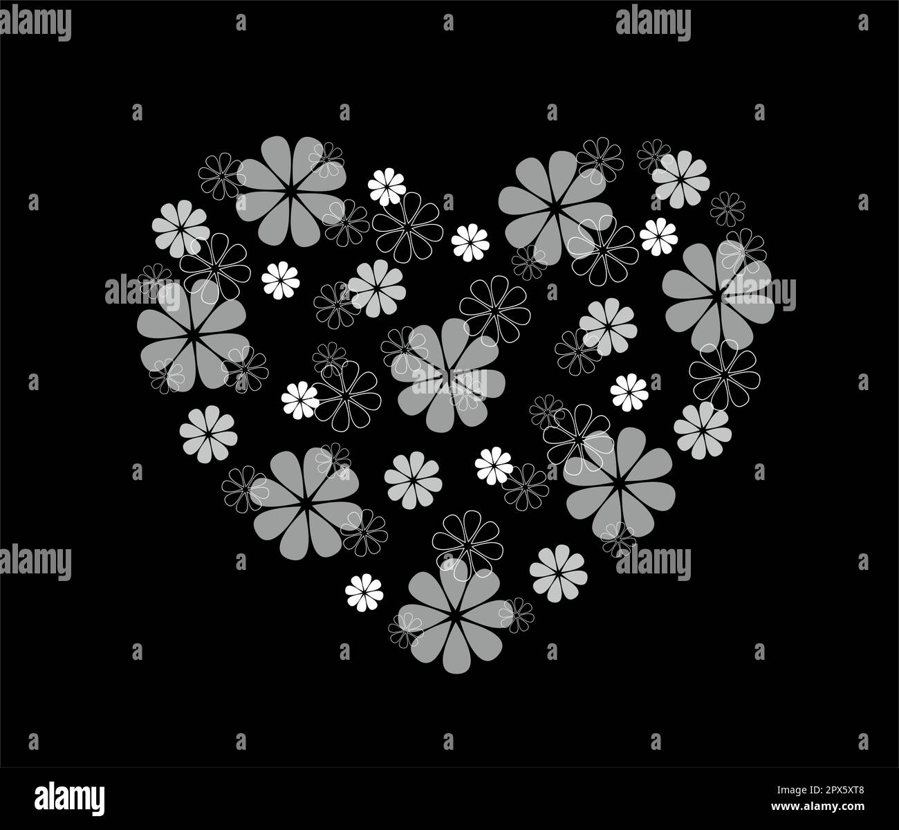 Flower heart template. Vector illustration Stock Vector Image & Art Alamy