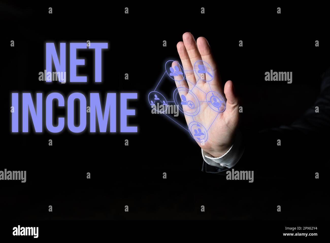 Net Exempt Income Sign displaying Net Income, Internet Concept the gross income remaining ...