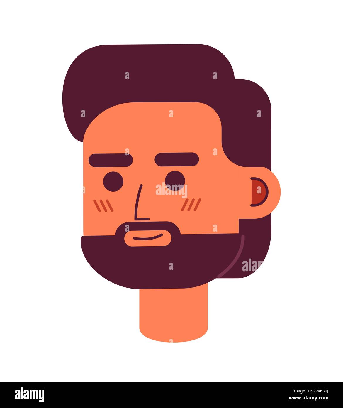 Optimistic bearded man semi flat vector character head Stock Vector ...