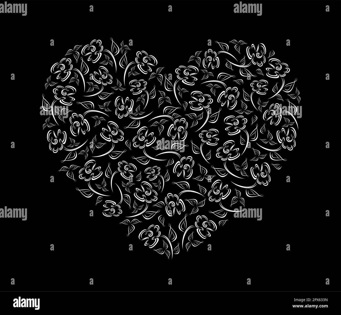 Flower heart template. Vector illustration Stock Vector Image & Art Alamy