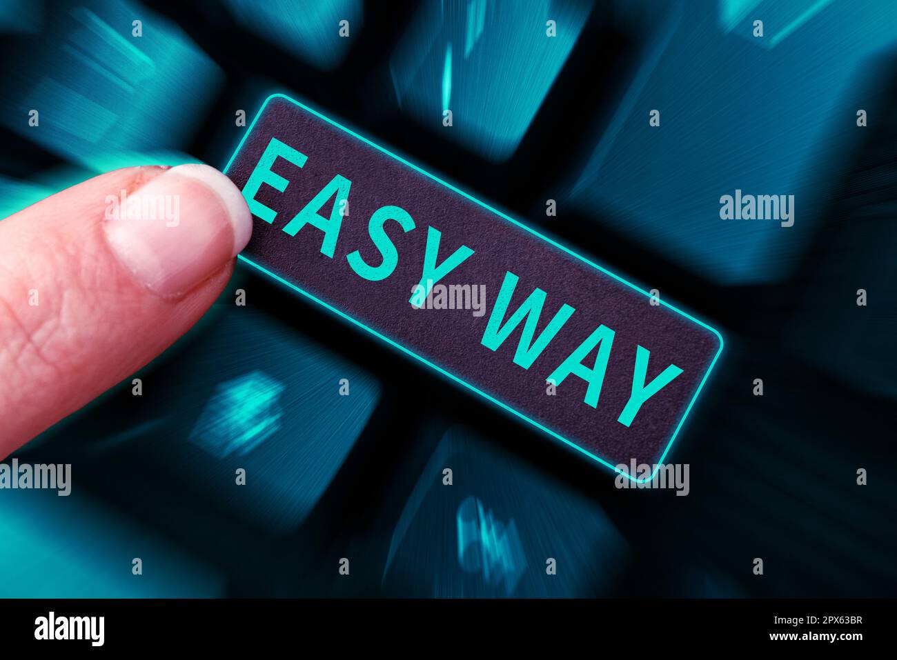 Text caption presenting Easy Way, Business idea making hard decision between two less and more effort method Stock Photo