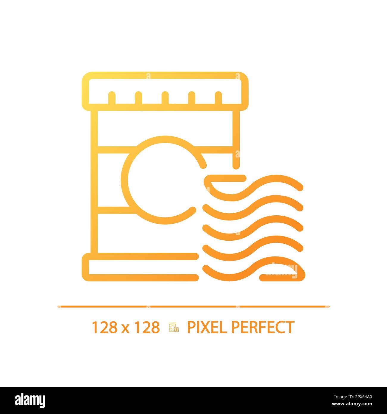 Chips pixel perfect gradient linear vector icon Stock Vector