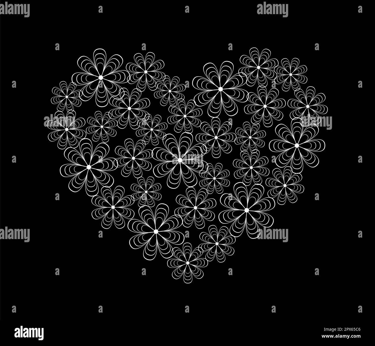 Flower heart template. Vector illustration Stock Vector Image & Art Alamy