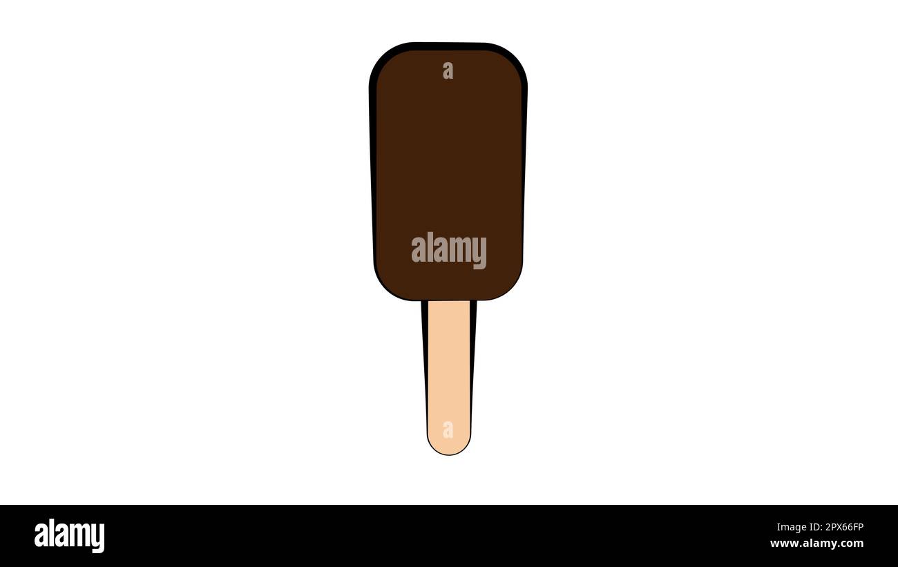 Ice cream icon, modern minimal flat design style. Chocolate ice cream