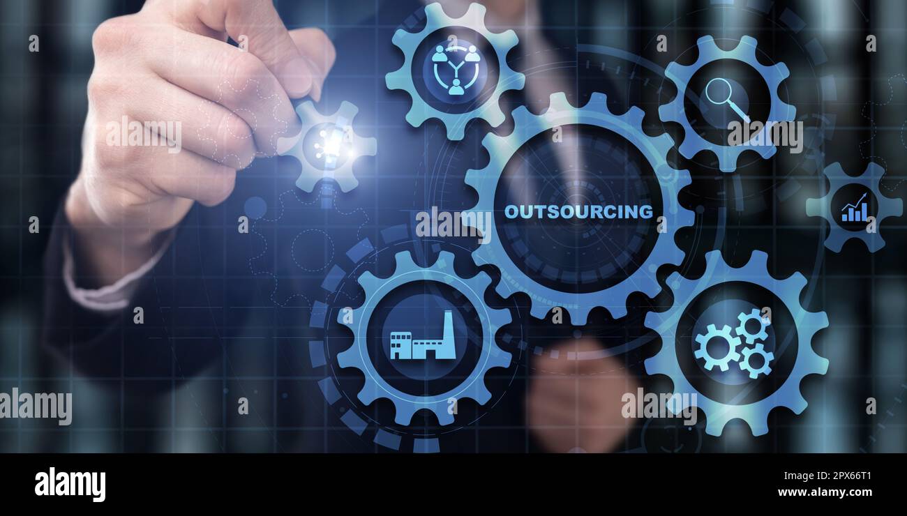 Inscription: Outsourcing. Global Recruitment Business, Technology, Internet  and network concept Stock Photo - Alamy