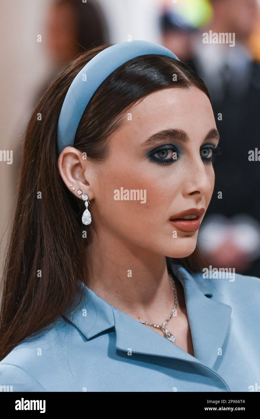 New York, USA. 01st May, 2023. Emma Chamberlain walking on the red carpet  at the 2023 Metropolitan Museum of Art Costume Institute Gala celebrating  the opening of the exhibition titled Karl Lagerfeld