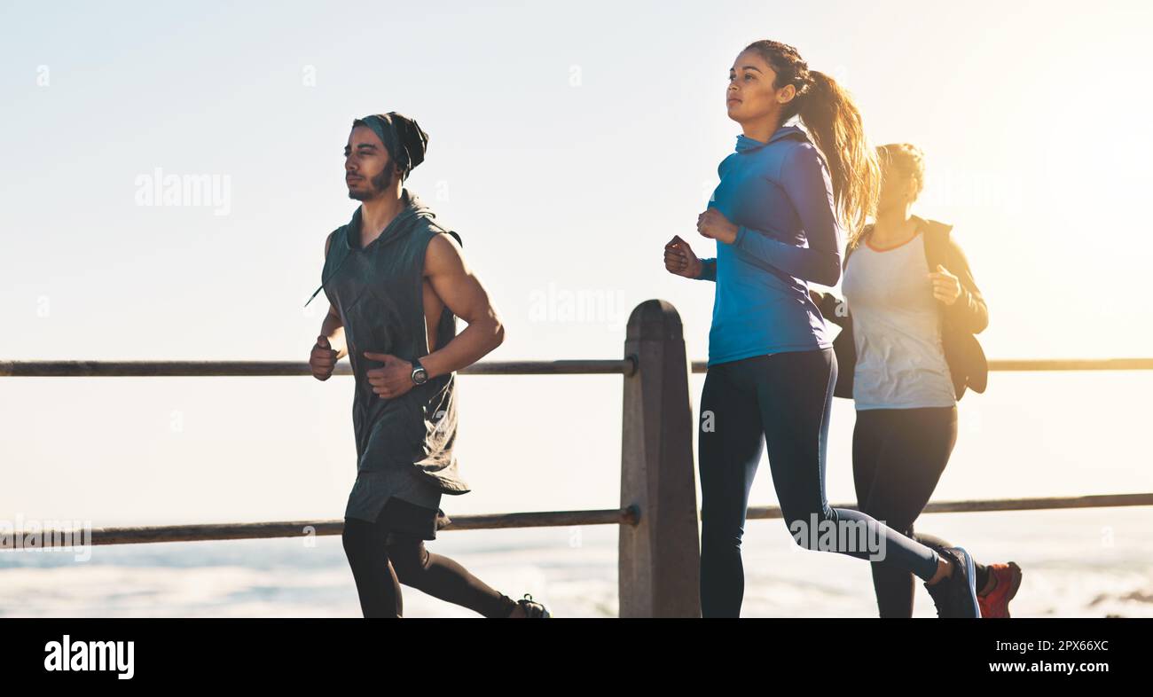 My friends are there to stop me from flaking out. a fitness group out