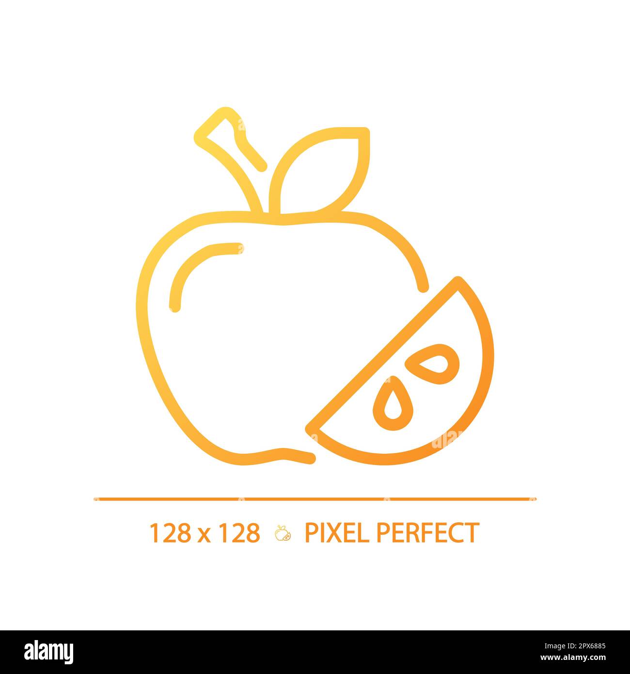 Fruits pixel perfect gradient linear vector icon Stock Vector