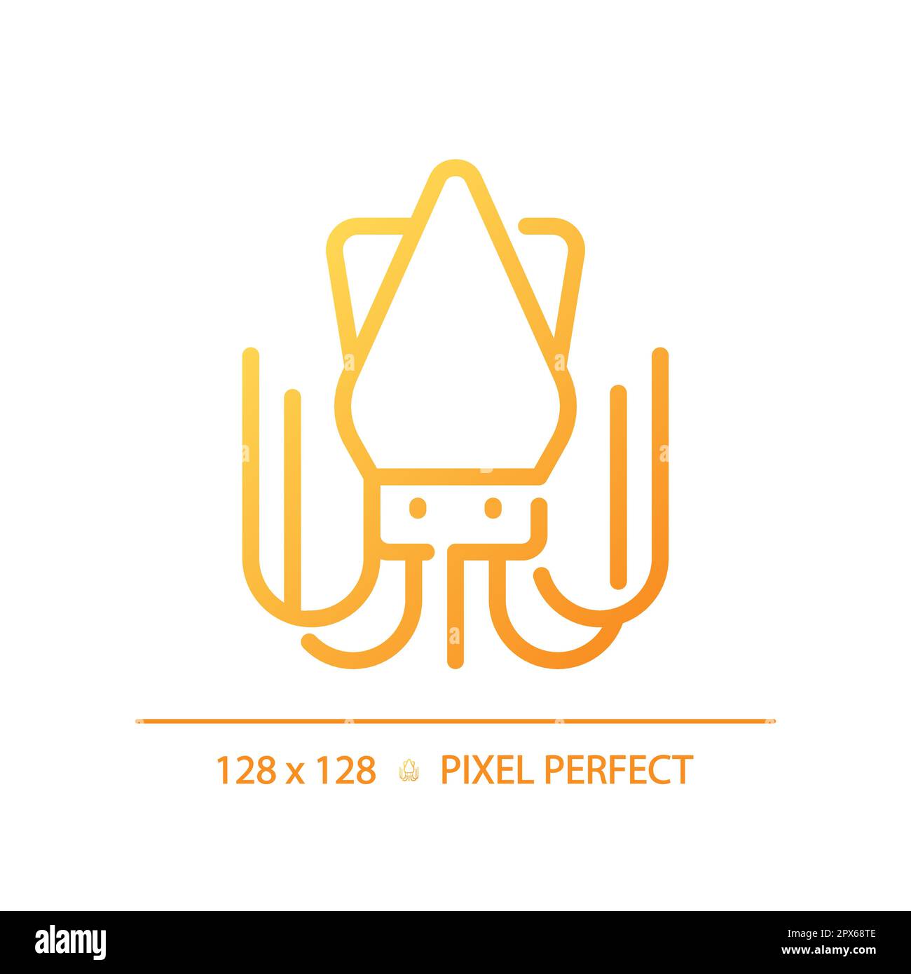 Seafood pixel perfect gradient linear vector icon Stock Vector