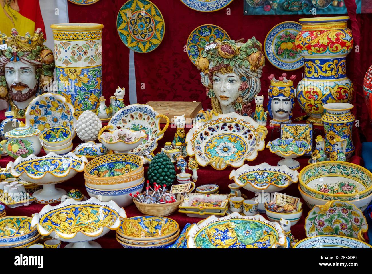 China for sale on a market stall in Bergamo Stock Photo Alamy