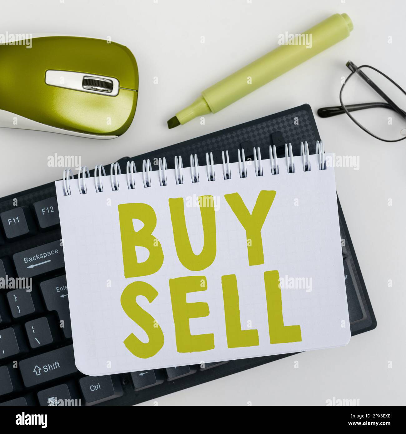 Conceptual caption Buy Sell, Conceptual photo The buying and selling of