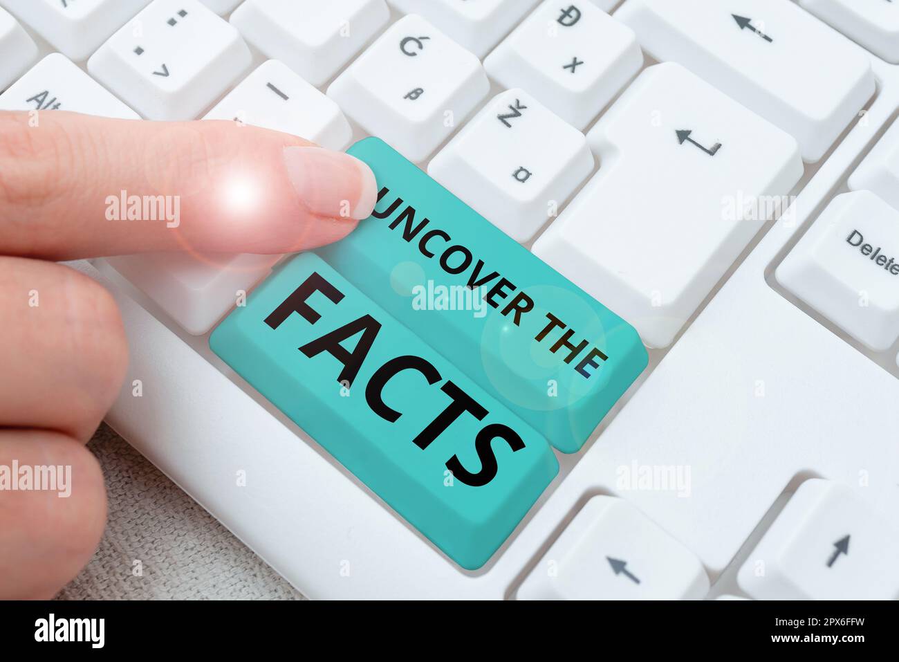 Hand writing sign Uncover The Facts, Business concept Find the truth ...