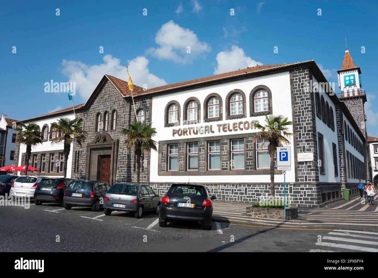 Telecom, Ponta Delgada, Sao Miguel, Azores, Portugal Stock Photo