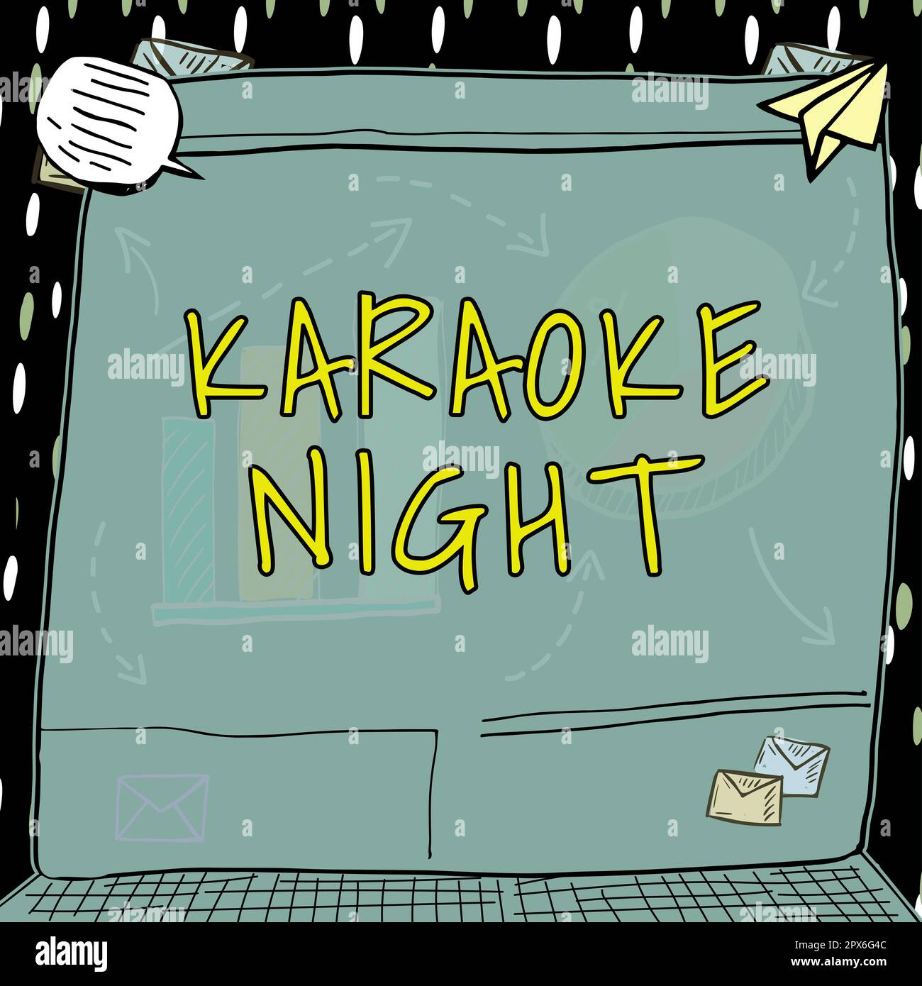 Conceptual display Karaoke Night, Concept meaning Entertainment singing