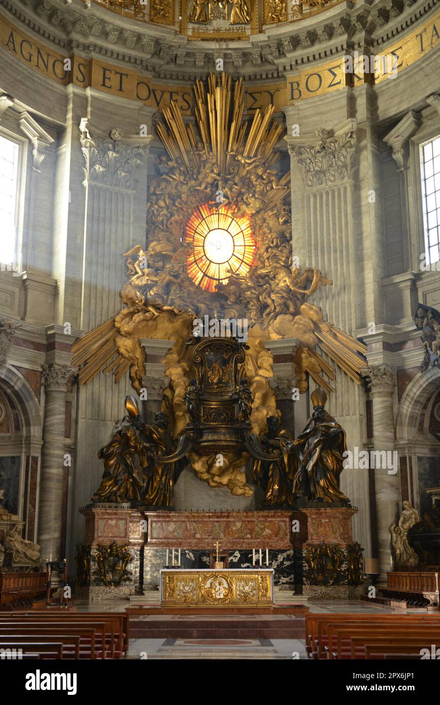 Cathedra Petri, St. Peter's Basilica, Vatican City Stock Photo - Alamy