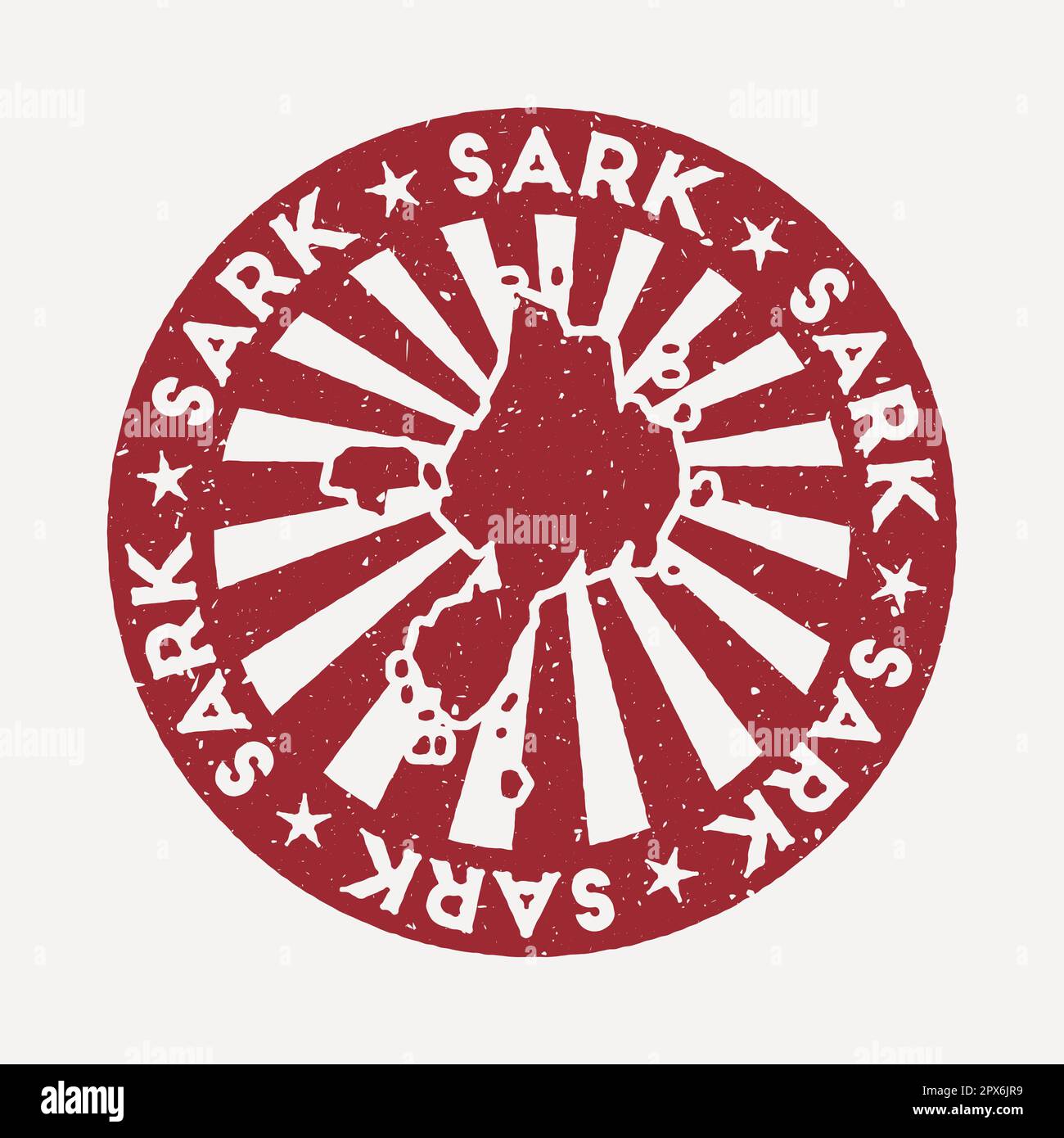 Sark stamp. Travel red rubber stamp with the map of the island, vector ...