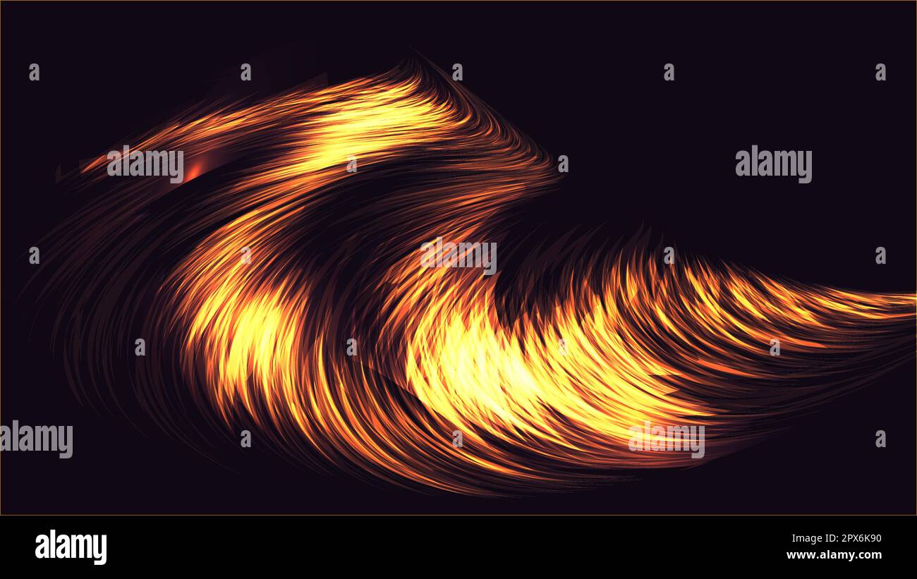 Yellow abstract digital high-tech magical cosmic energy electric bright ...