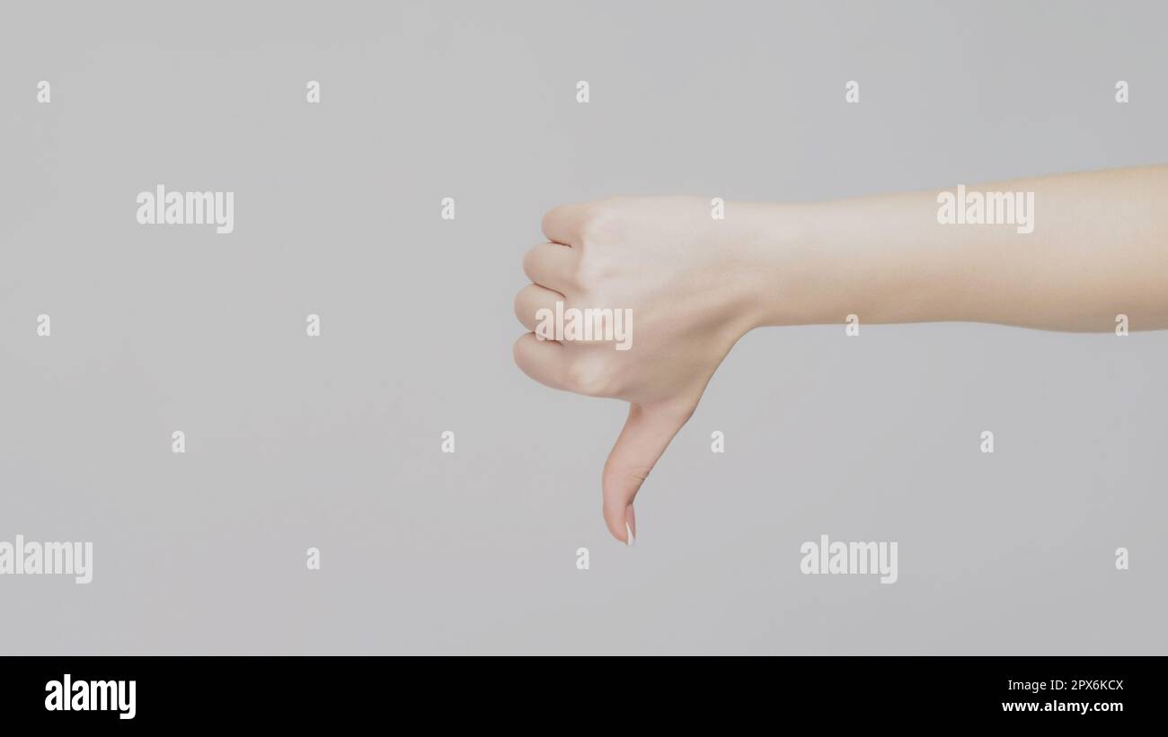 Woman showing hand gestures hi-res stock photography and images - Alamy